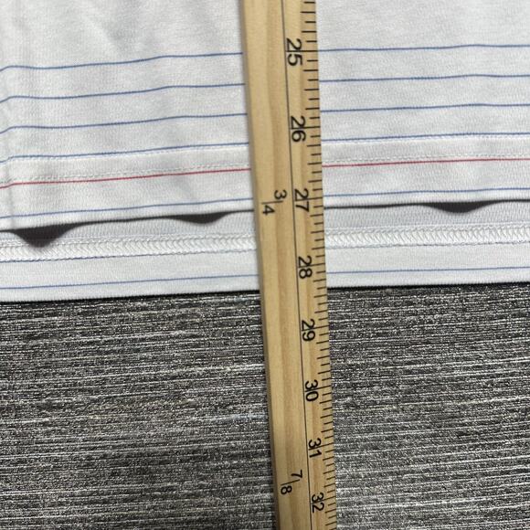 Travis Mathew Polo Shirt Men's M White Striped Short Sleeve Golf - Picture 7 of 13